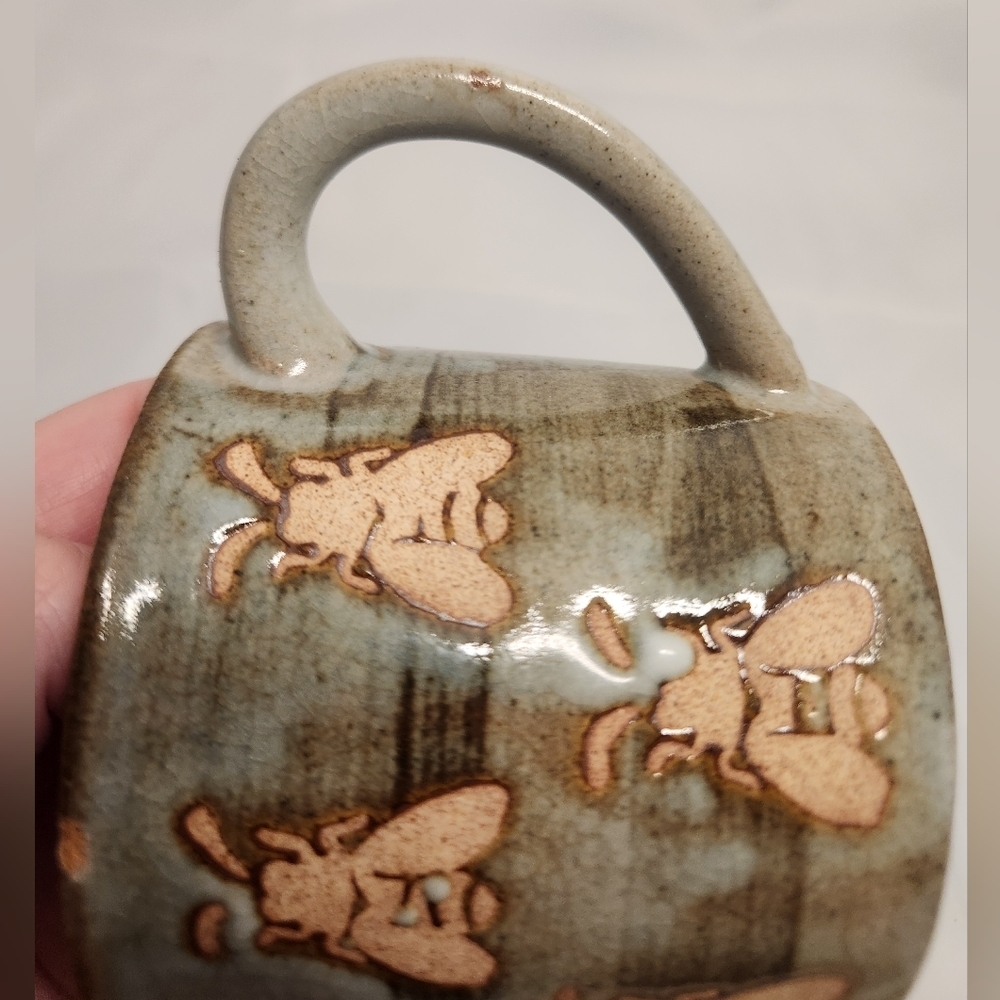 3 1/2" Handmade Boho Style Bee Coffee Mug - Picture 9 of 16